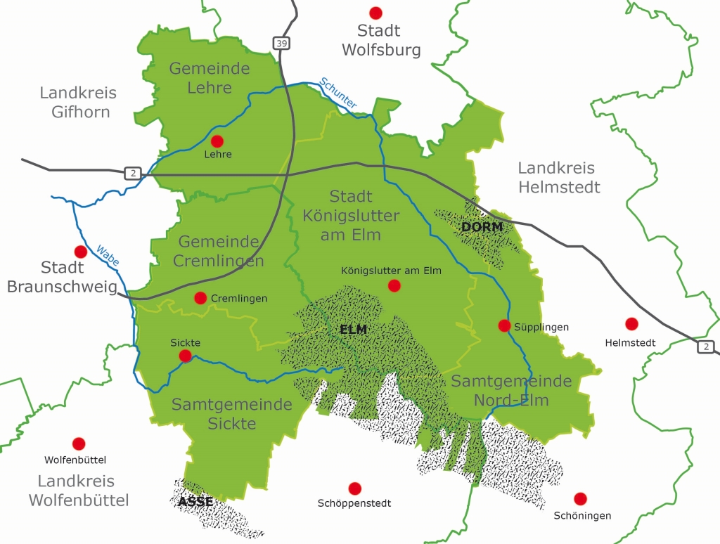 Gebietskulisse – ILE-Region Elm-Schunter